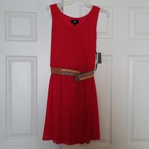 Red quarter length dress